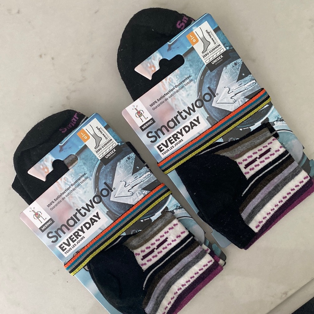 Smartwool Black / Multi-colored Casual Socks Comfortable Everyday Wear (2 pairs)